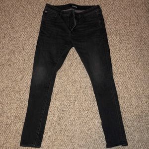 Express 32x 32 Dusted Charcoal Black Jeans  - Pure Black Label Skinny